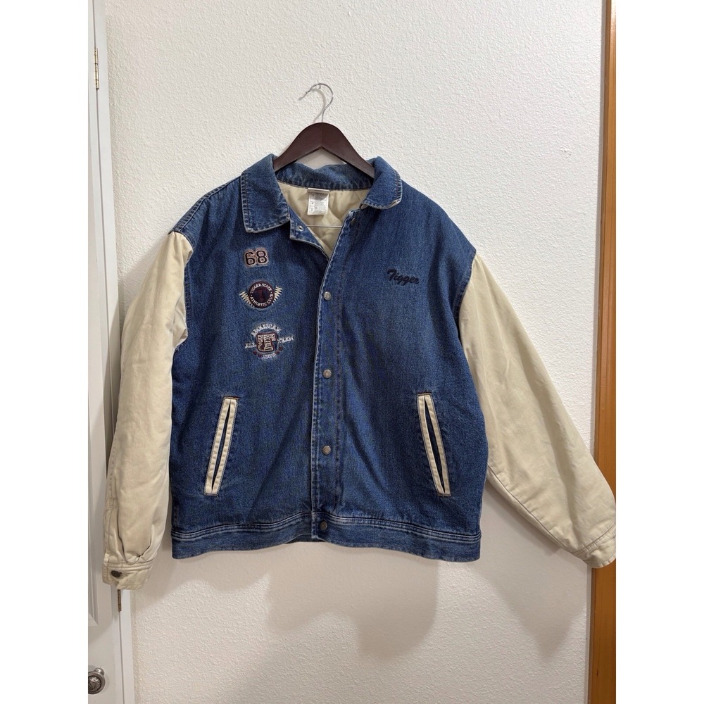 Vintage Disney Tigger Jacket Mens Medium‎ M Denim Varsity Embroidered 90s